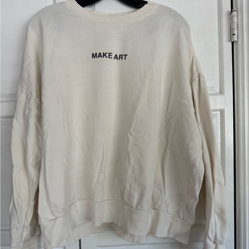 Z Supply Cream Sweatshirt with Artistic Print